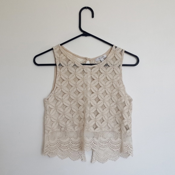 dELiA*s Tops - dELiA*s • Crochet Open Back Cropped Tank Top